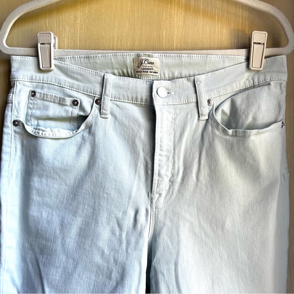 J. Crew Pale Mint Green Lookout Highrise Skinny Jeans, Sz 31, Cropped - Picture 4 of 16